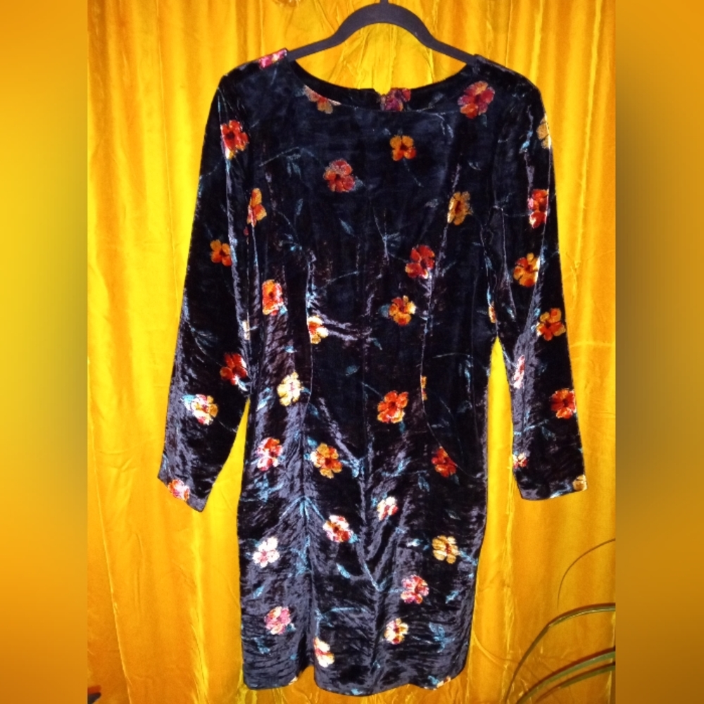 Vintage Terry Ward Crushed Velvet Floral Dress NWT SZ M